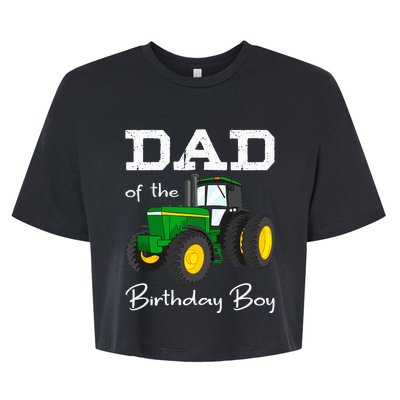 Dad Of The Birthday Boy Tractor Farm Party Bella+Canvas Jersey Crop Tee