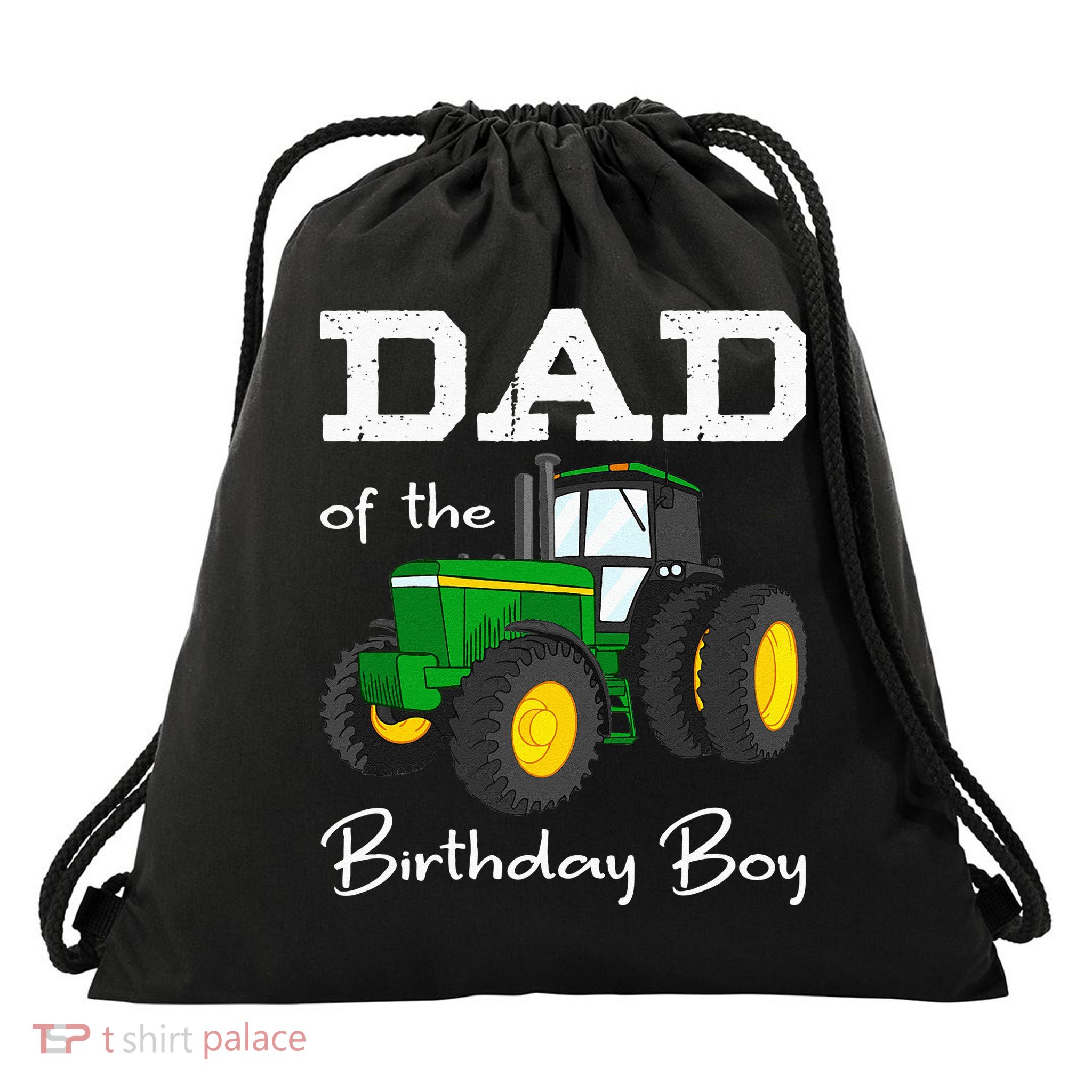 Dad Of The Birthday Boy Tractor Farm Party Drawstring Bag