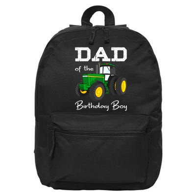 Dad Of The Birthday Boy Tractor Farm Party 16 in Basic Backpack