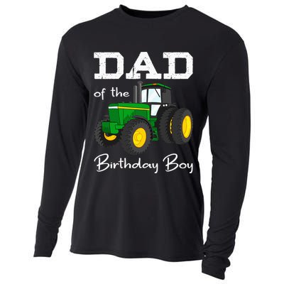 Dad Of The Birthday Boy Tractor Farm Party Cooling Performance Long Sleeve Crew
