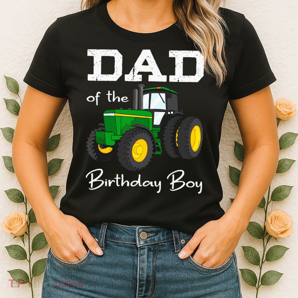 Dad Of The Birthday Boy Tractor Farm Party Womens T-Shirt