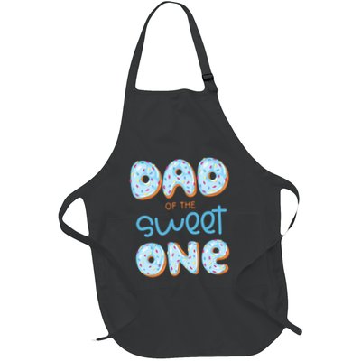 Dad Of The Sweet One Donut Boy 1st Birthday Party Daddy Pop Full-Length Apron With Pockets