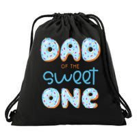 Dad Of The Sweet One Donut Boy 1st Birthday Party Daddy Pop Drawstring Bag