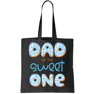 Dad Of The Sweet One Donut Boy 1st Birthday Party Daddy Pop Tote Bag