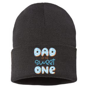 Dad Of The Sweet One Donut Boy 1st Birthday Party Daddy Pop Sustainable Knit Beanie