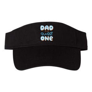 Dad Of The Sweet One Donut Boy 1st Birthday Party Daddy Pop Valucap Bio-Washed Visor