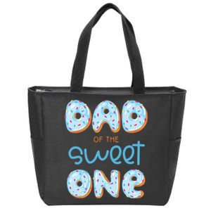 Dad Of The Sweet One Donut Boy 1st Birthday Party Daddy Pop Zip Tote Bag