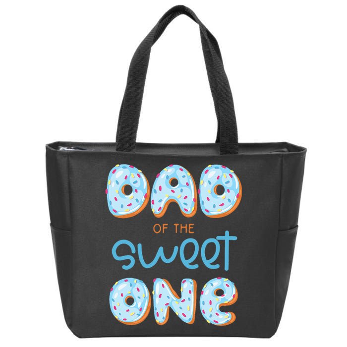 Dad Of The Sweet One Donut Boy 1st Birthday Party Daddy Pop Zip Tote Bag