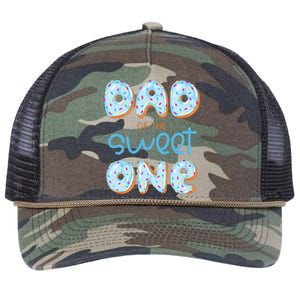 Dad Of The Sweet One Donut Boy 1st Birthday Party Daddy Pop Retro Rope Trucker Hat Cap