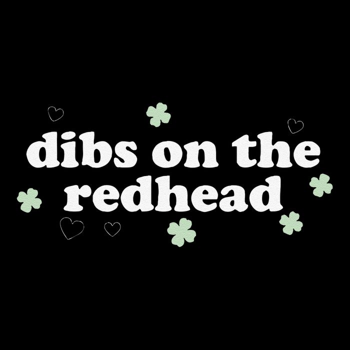 Dibs On The Redhead Shamrock Funny St Patricks Day Flat Bill Trucker Hat