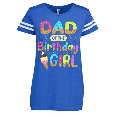 Dad Of The Birthday Day Girl Ice Cream Party Matching Family Enza Ladies Jersey Football T-Shirt