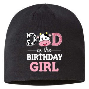 Dad of The Birthday Girl Farm Cow Daddy Papa 1st Sustainable Beanie