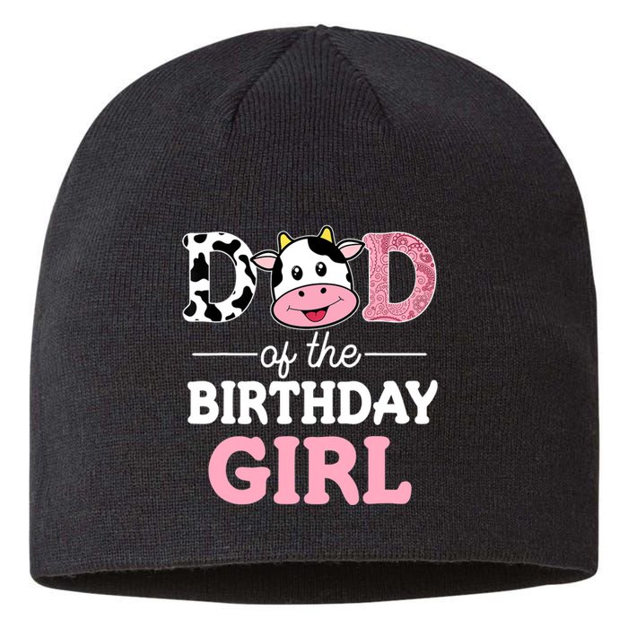 Dad of The Birthday Girl Farm Cow Daddy Papa 1st Sustainable Beanie