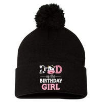 Dad of The Birthday Girl Farm Cow Daddy Papa 1st Pom Pom 12in Knit Beanie