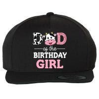 Dad of The Birthday Girl Farm Cow Daddy Papa 1st Wool Snapback Cap