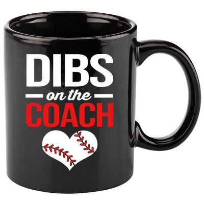 Dibs On The Coach Baseball Women Gift 11oz C Handle Ceramic Mug