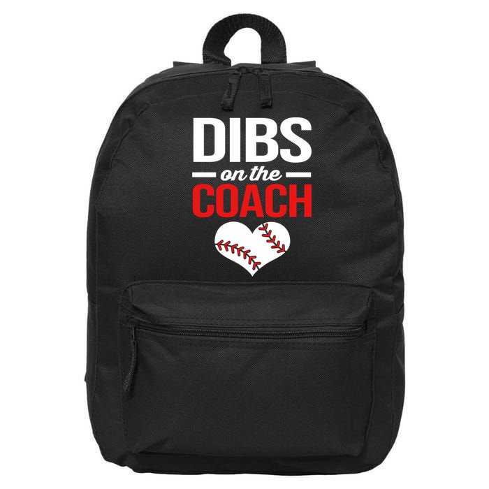 Dibs On The Coach Baseball Women Gift 16 in Basic Backpack