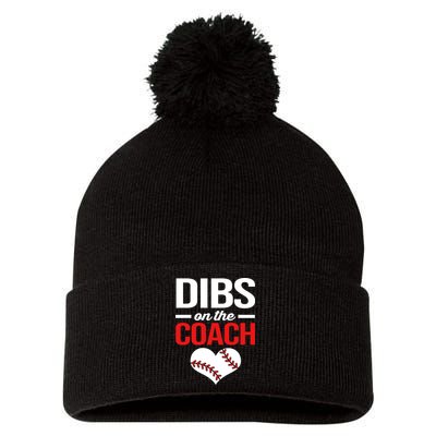 Dibs On The Coach Baseball Women Gift Pom Pom 12in Knit Beanie