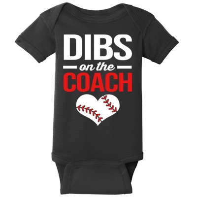 Dibs On The Coach Baseball Women Gift Baby Bodysuit