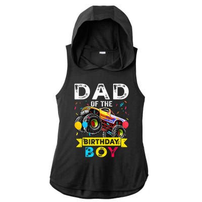 Dad Of The Birthday Boy Monster Truck Birthday Ladies PosiCharge Tri-Blend Wicking Draft Hoodie Tank