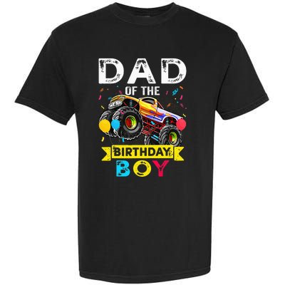 Dad Of The Birthday Boy Monster Truck Birthday Garment-Dyed Heavyweight T-Shirt