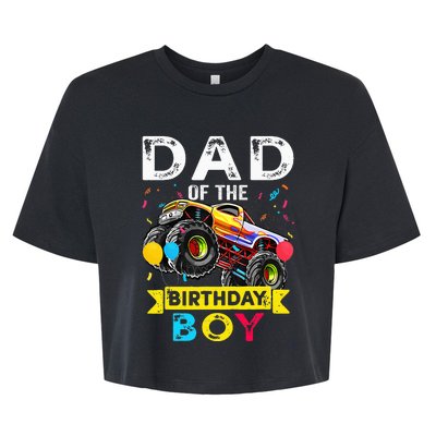 Dad Of The Birthday Boy Monster Truck Birthday Bella+Canvas Jersey Crop Tee