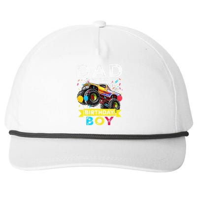 Dad Of The Birthday Boy Monster Truck Birthday Snapback Five-Panel Rope Hat