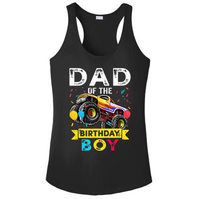 Dad Of The Birthday Boy Monster Truck Birthday Ladies PosiCharge Competitor Racerback Tank