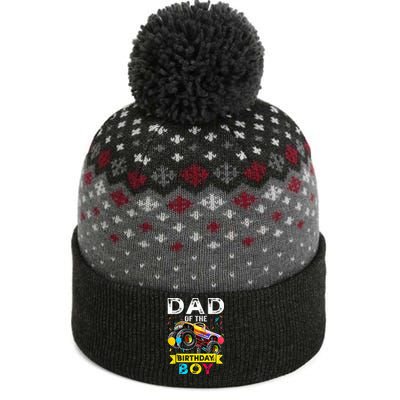 Dad Of The Birthday Boy Monster Truck Birthday The Baniff Cuffed Pom Beanie