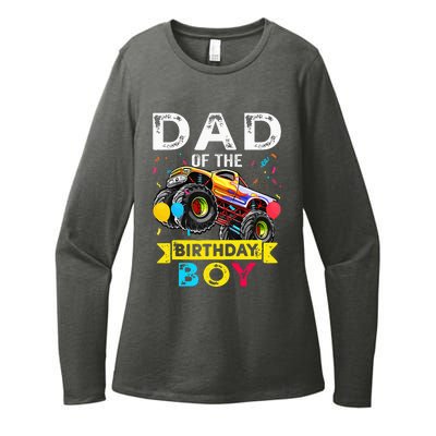 Dad Of The Birthday Boy Monster Truck Birthday Womens CVC Long Sleeve Shirt