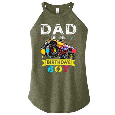 Dad Of The Birthday Boy Monster Truck Birthday Women’s Perfect Tri Rocker Tank