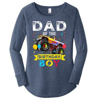 Dad Of The Birthday Boy Monster Truck Birthday Women's Perfect Tri Tunic Long Sleeve Shirt