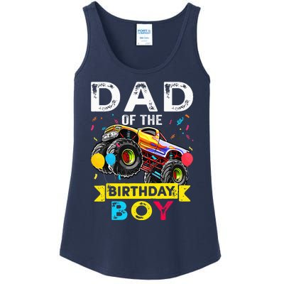 Dad Of The Birthday Boy Monster Truck Birthday Ladies Essential Tank