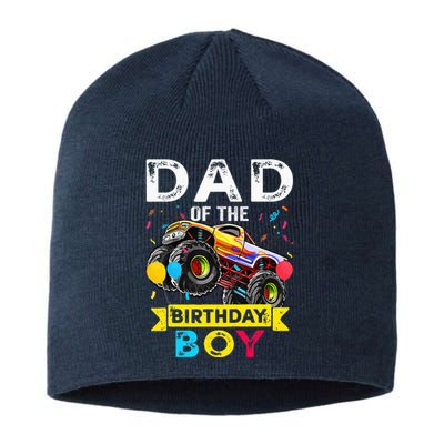 Dad Of The Birthday Boy Monster Truck Birthday Sustainable Beanie