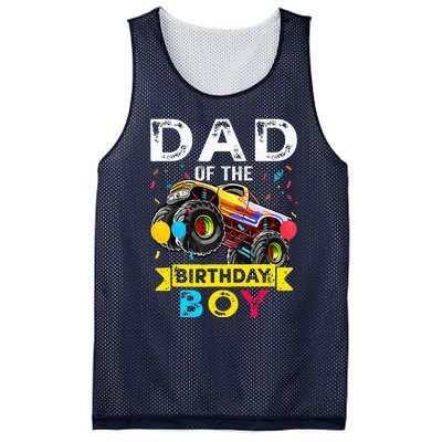 Dad Of The Birthday Boy Monster Truck Birthday Mesh Reversible Basketball Jersey Tank