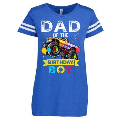 Dad Of The Birthday Boy Monster Truck Birthday Enza Ladies Jersey Football T-Shirt