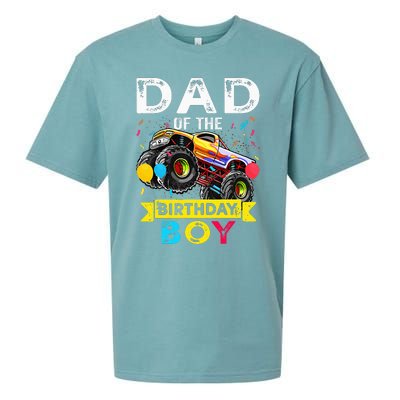 Dad Of The Birthday Boy Monster Truck Birthday Sueded Cloud Jersey T-Shirt