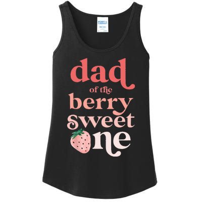 Dad Of The Berry Sweet One Strawberry First Birthday 1st Ladies Essential Tank