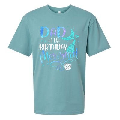 Dad Of The Birthday Mermaid Family Matching Party Squad Sueded Cloud Jersey T-Shirt