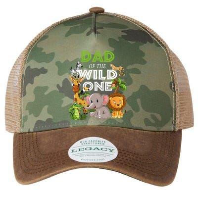 Dad Of The Wild One Zoo Birthday Safari Jungle Animal Legacy Tie Dye Trucker Hat