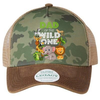 Dad Of The Wild One Zoo Birthday Safari Jungle Animal Legacy Tie Dye Trucker Hat