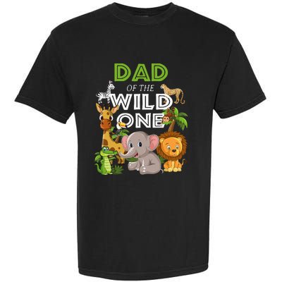 Dad Of The Wild One Zoo Birthday Safari Jungle Animal Garment-Dyed Heavyweight T-Shirt