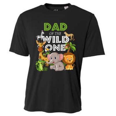 Dad Of The Wild One Zoo Birthday Safari Jungle Animal Cooling Performance Crew T-Shirt