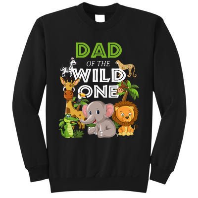 Dad Of The Wild One Zoo Birthday Safari Jungle Animal Sweatshirt