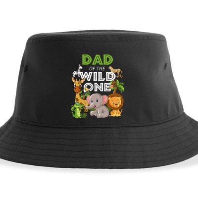 Dad Of The Wild One Zoo Birthday Safari Jungle Animal Sustainable Bucket Hat