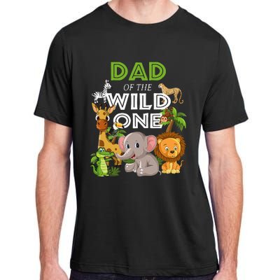 Dad Of The Wild One Zoo Birthday Safari Jungle Animal Adult ChromaSoft Performance T-Shirt