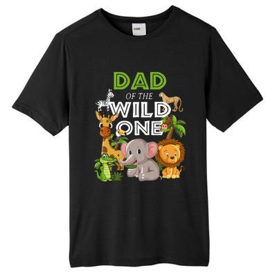 Dad Of The Wild One Zoo Birthday Safari Jungle Animal Tall Fusion ChromaSoft Performance T-Shirt