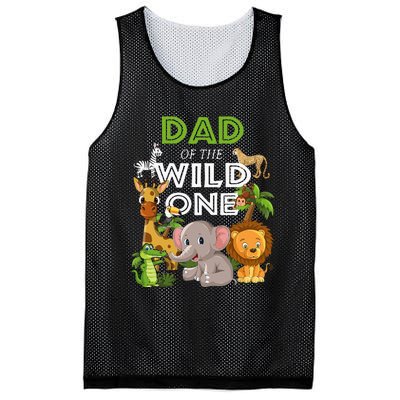 Dad Of The Wild One Zoo Birthday Safari Jungle Animal Mesh Reversible Basketball Jersey Tank