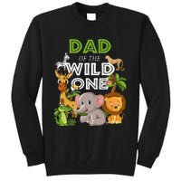 Dad Of The Wild One Zoo Birthday Safari Jungle Animal Tall Sweatshirt