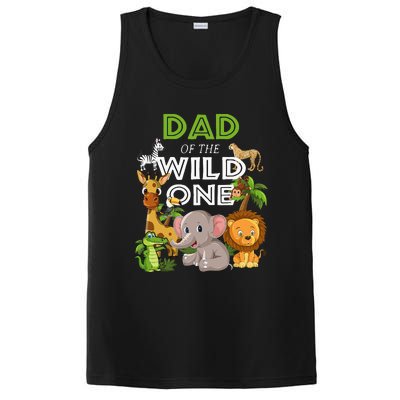 Dad Of The Wild One Zoo Birthday Safari Jungle Animal PosiCharge Competitor Tank